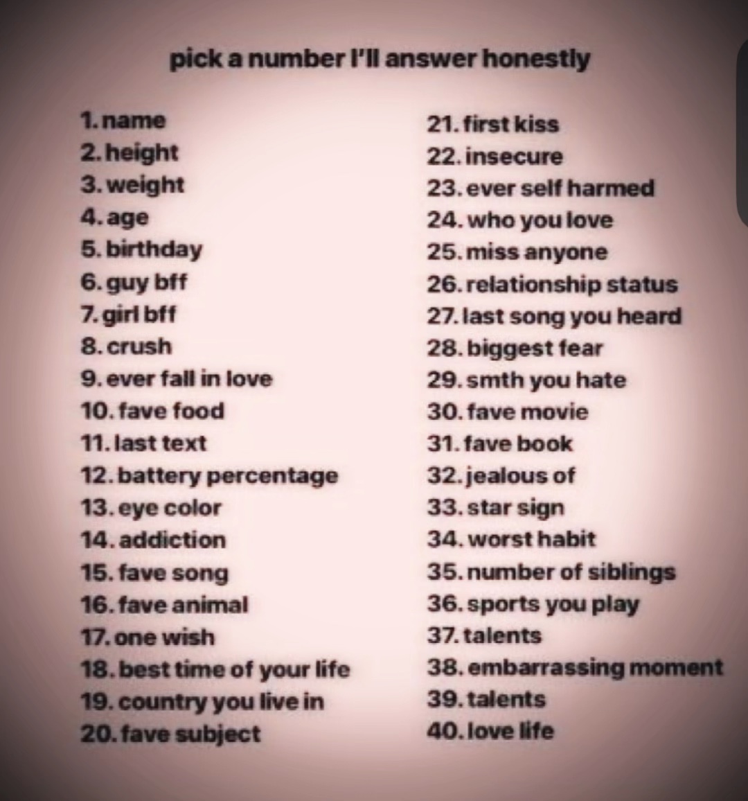 I’ll answer honestly