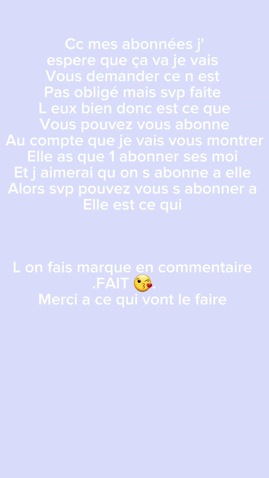 INFO pour une abonné