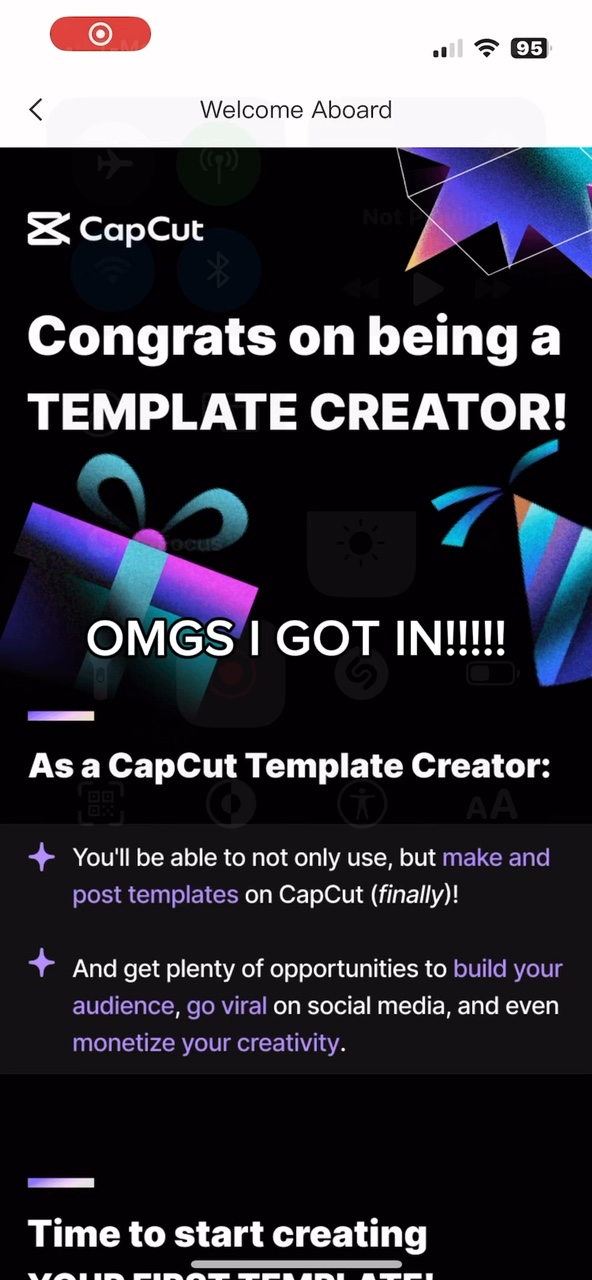 I’m finally creator!