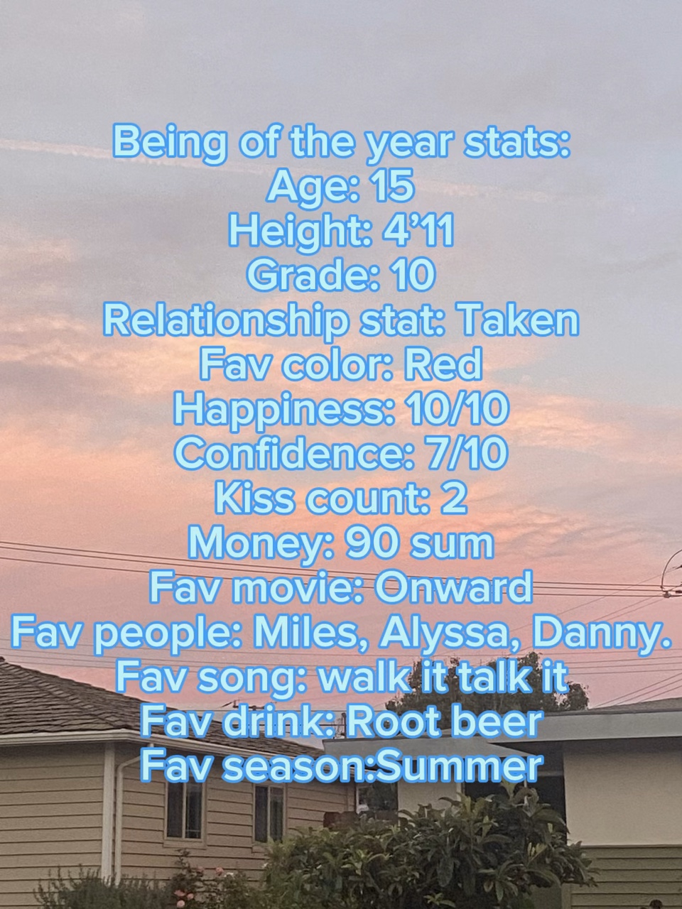 Beginning year stats