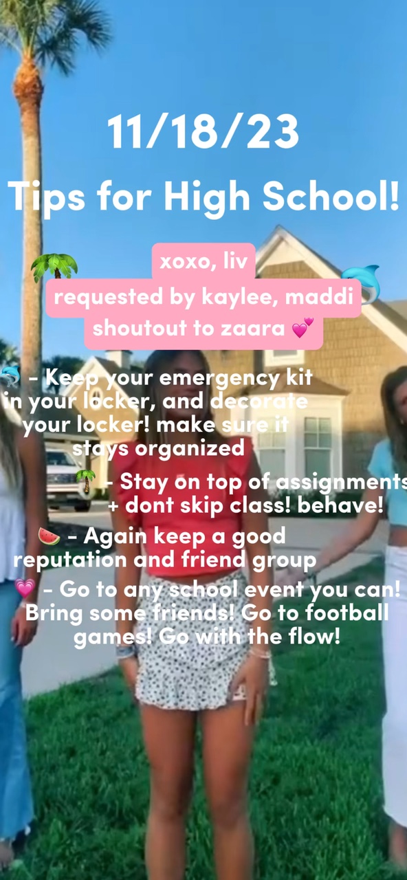 High School Tips 🌴🐬